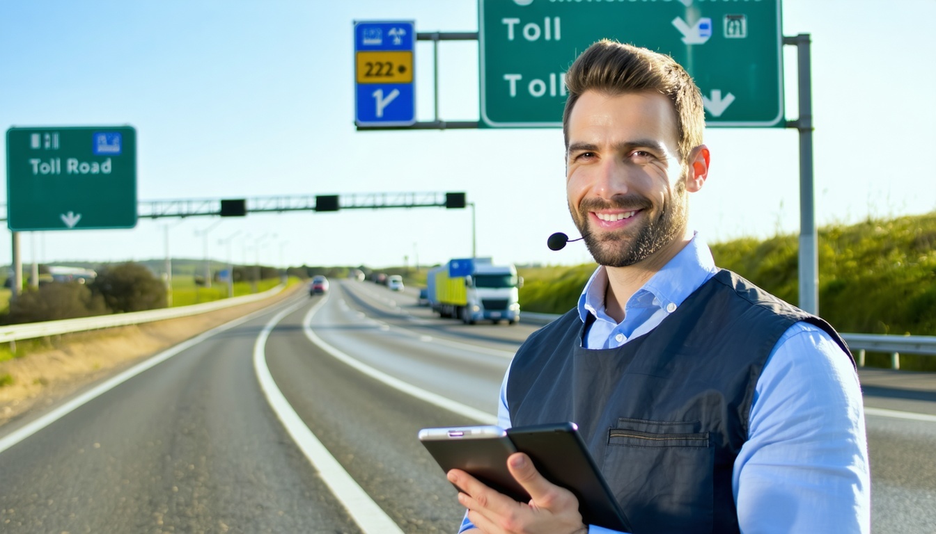 Customer service assisting travellers with toll road queries